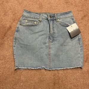 Casual Light Blue Denim Mini Skirt
